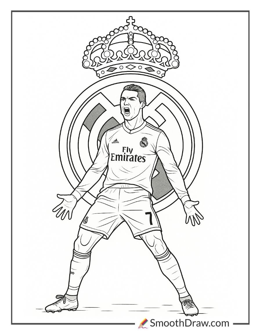 60 Cristiano Ronaldo Coloring Pages Smooth Draw