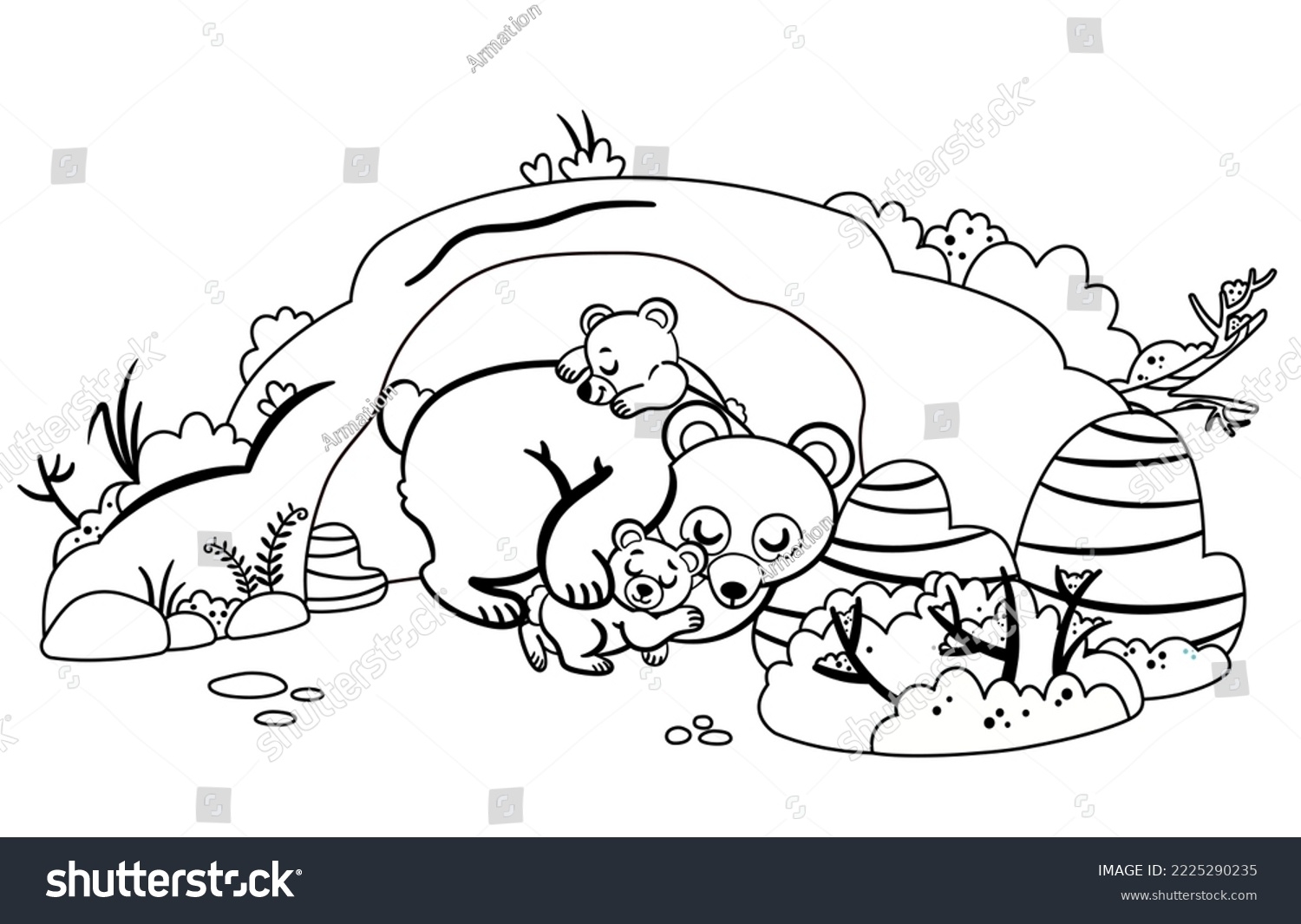 60 Hibernation Animals Coloring Book Stock Vectors And Vector Art Shutterstock