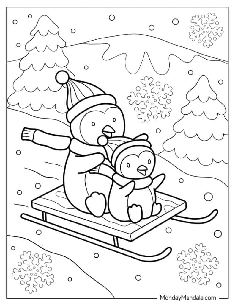 60 Winter Coloring Pages Free PDF Printables