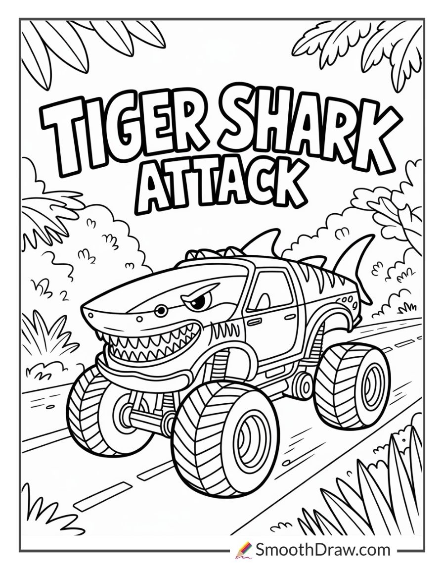monster truck coloring page