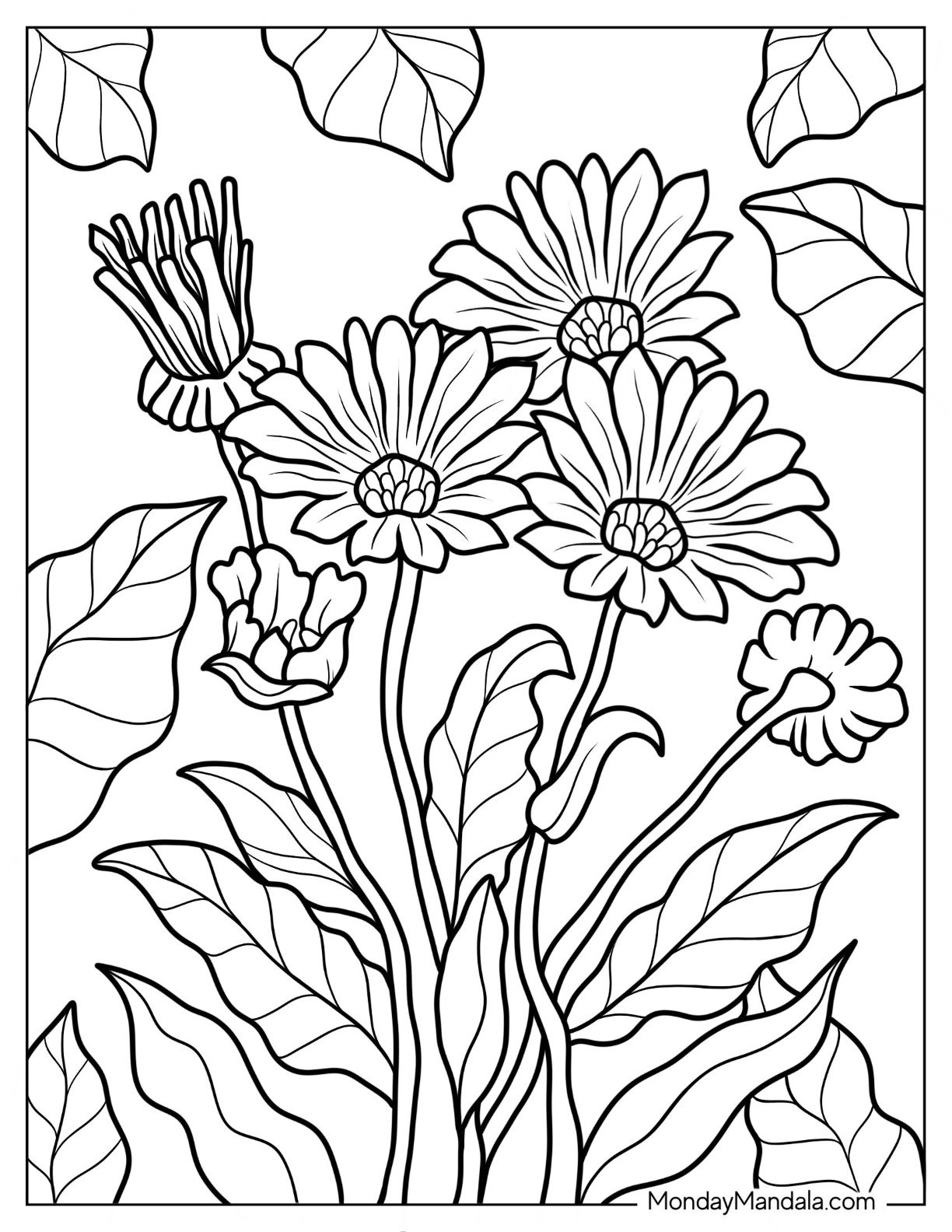 68 Flower Coloring Pages Free PDF Printables 