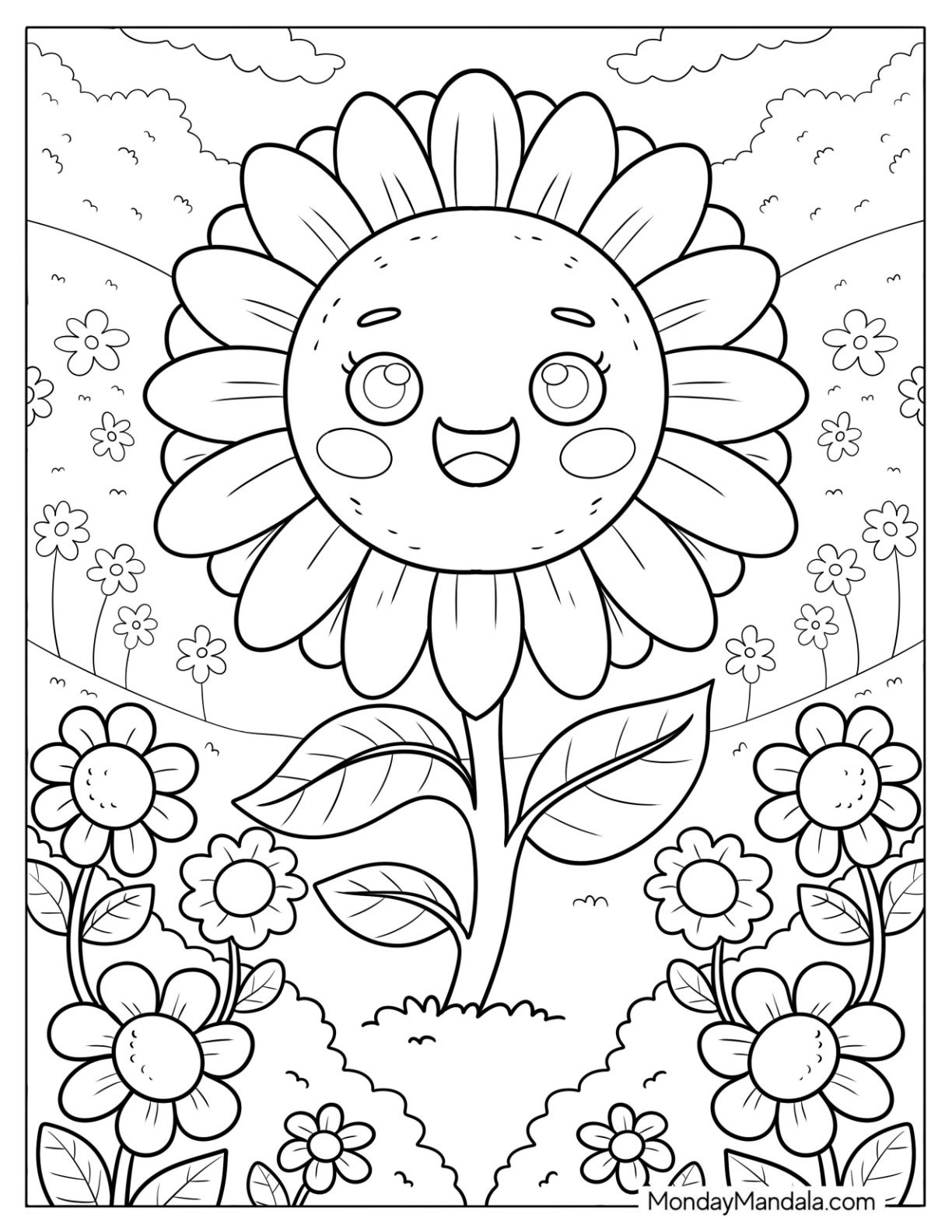 flower coloring pages preschool pdf