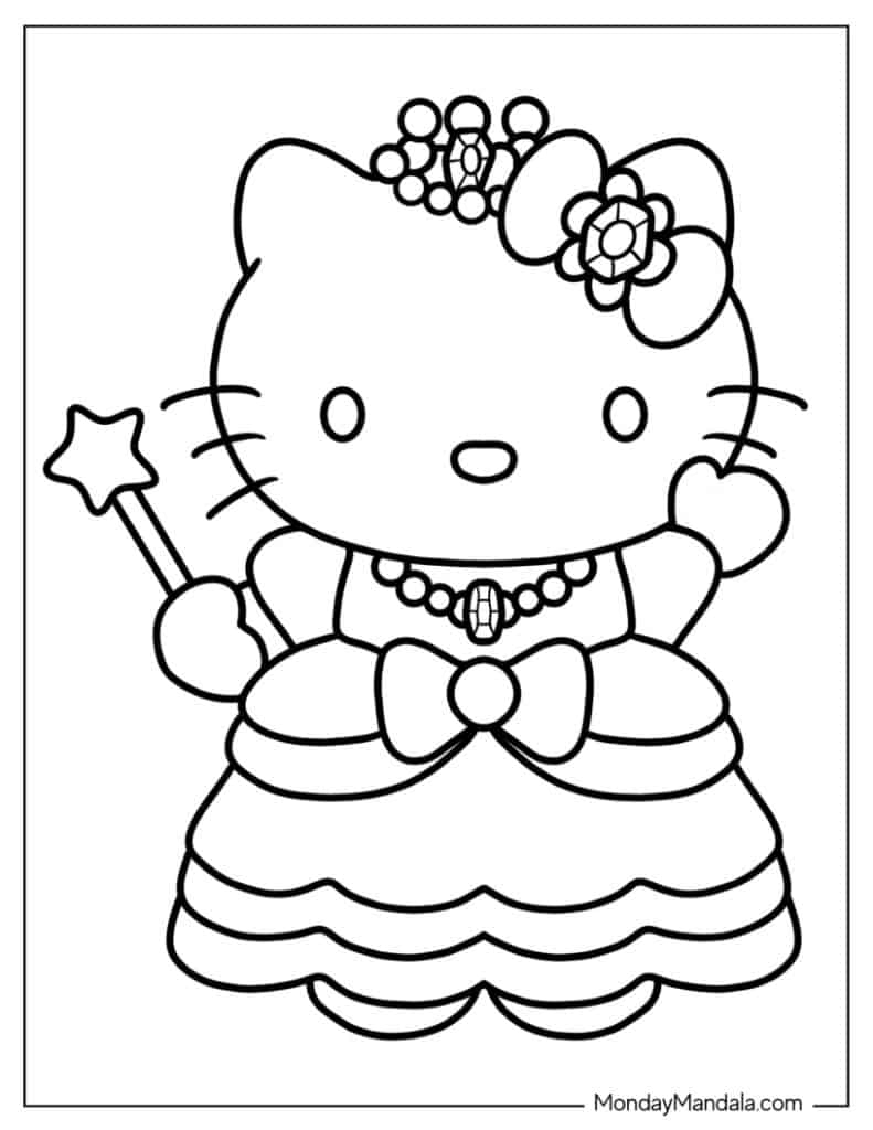 hello kitty coloring pages printable