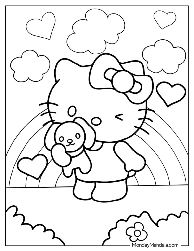 coloring pages printable hello kitty