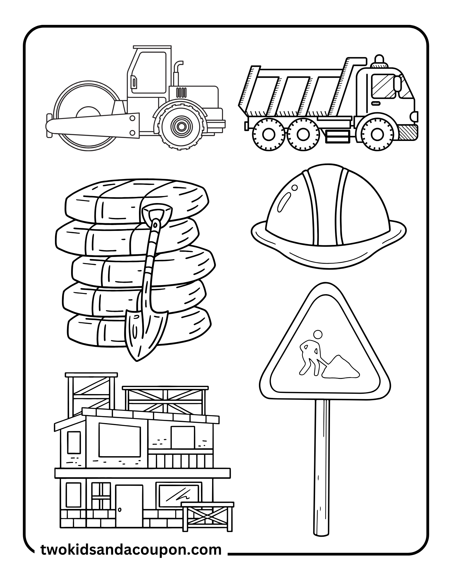 7 Printable Cute Construction Coloring Pages