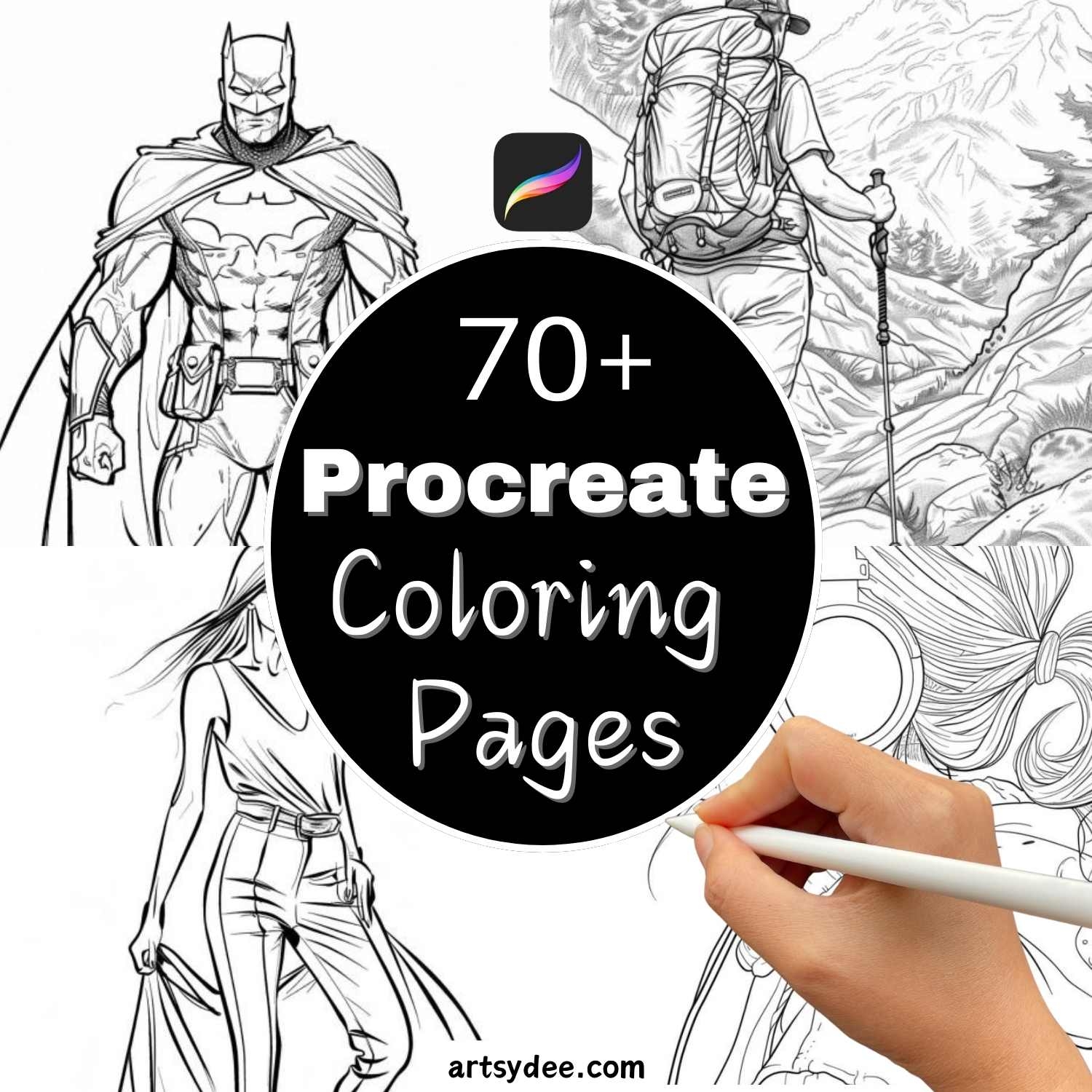 70 Free Procreate Coloring Pages Explore Digital Coloring Artsydee Drawing Painting Craft Creativity
