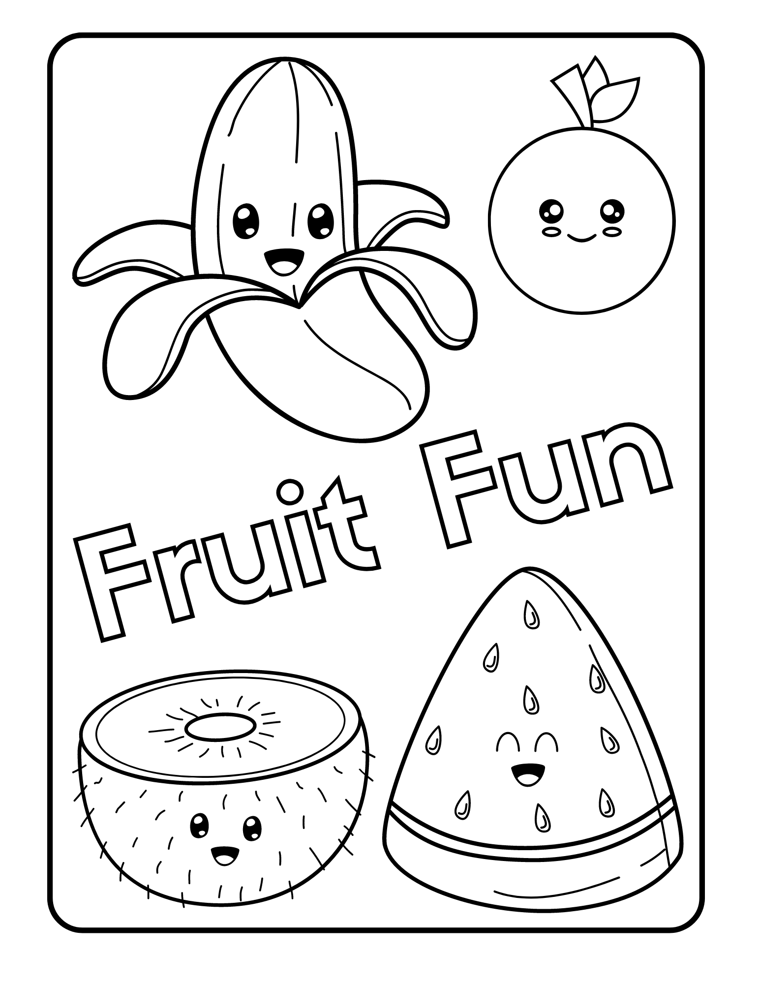 8 Fantastic And Fun Fruit Coloring Pages