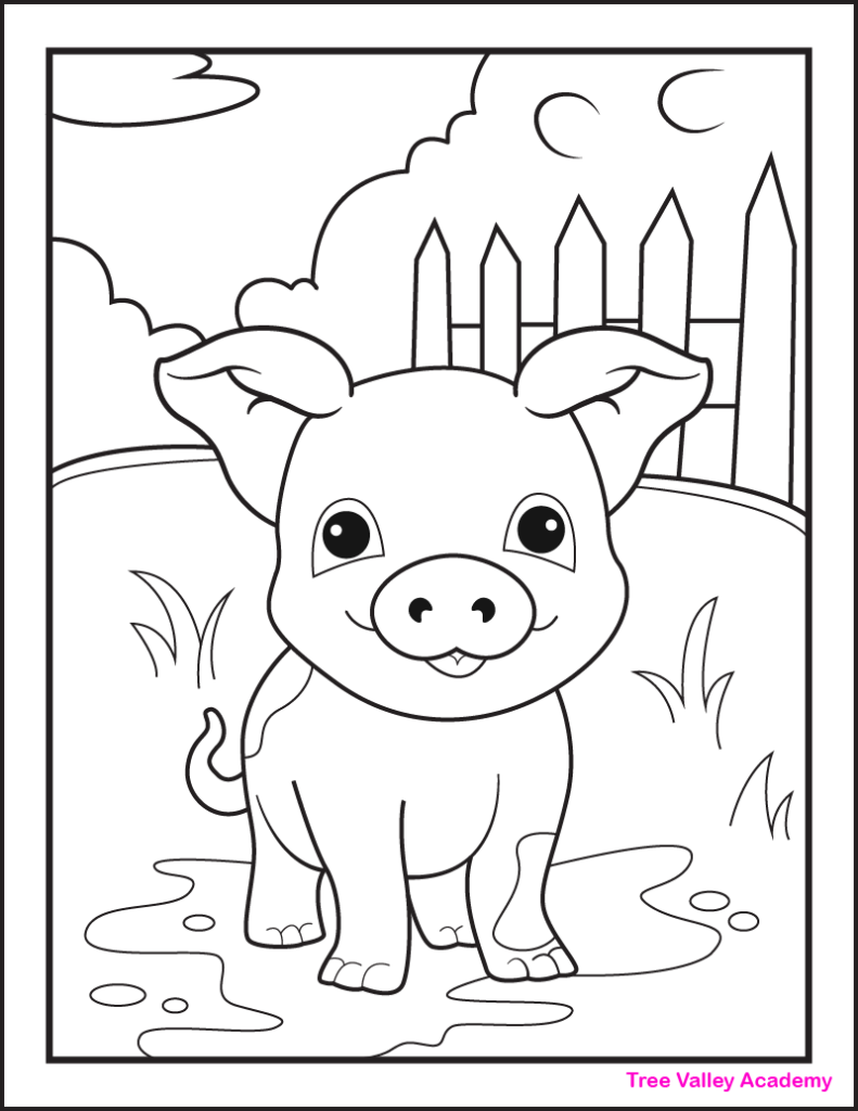 8 Farm Animal Coloring Pages Tree Valley Academy