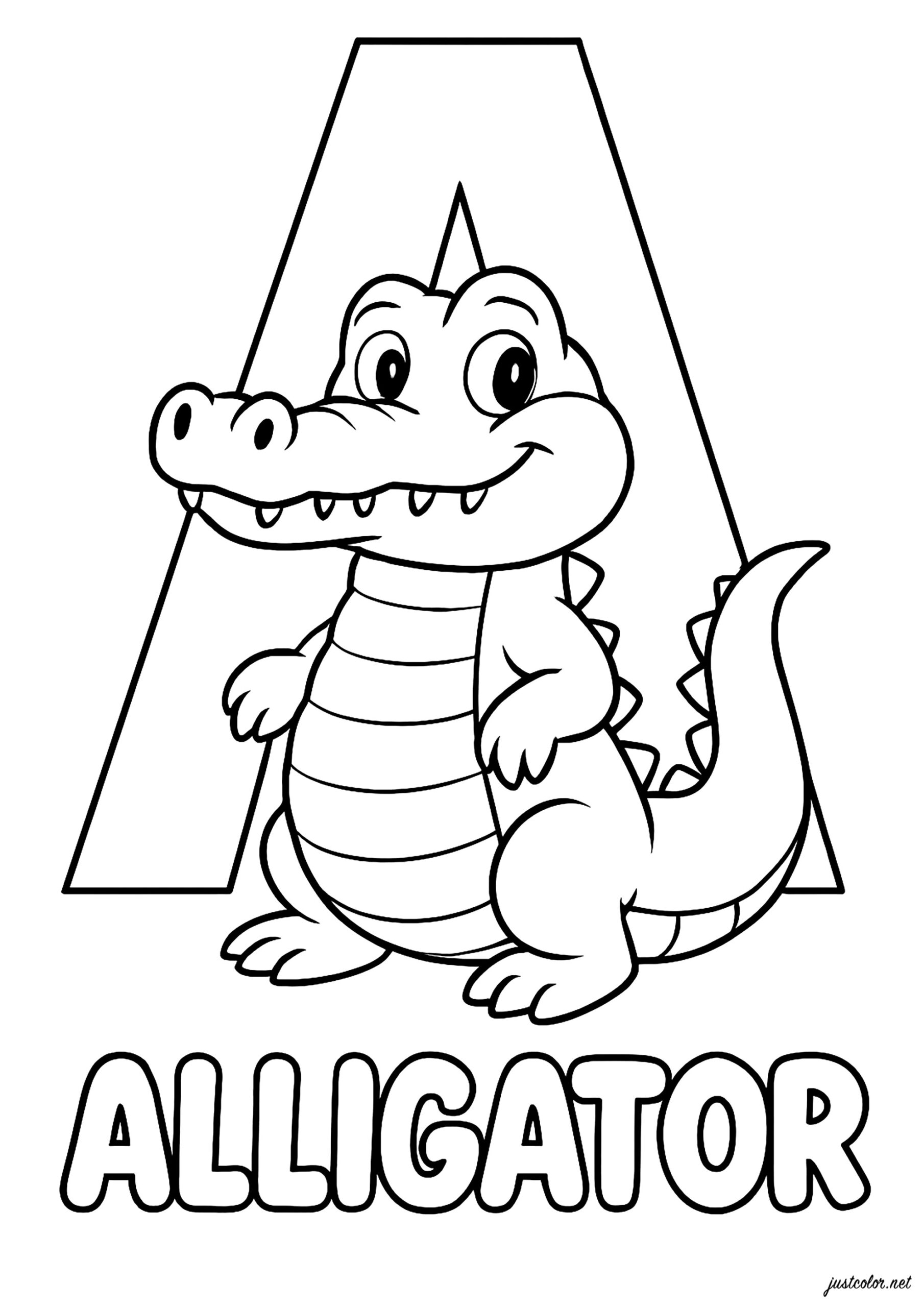 A For Alligator Alphabet Coloring Pages
