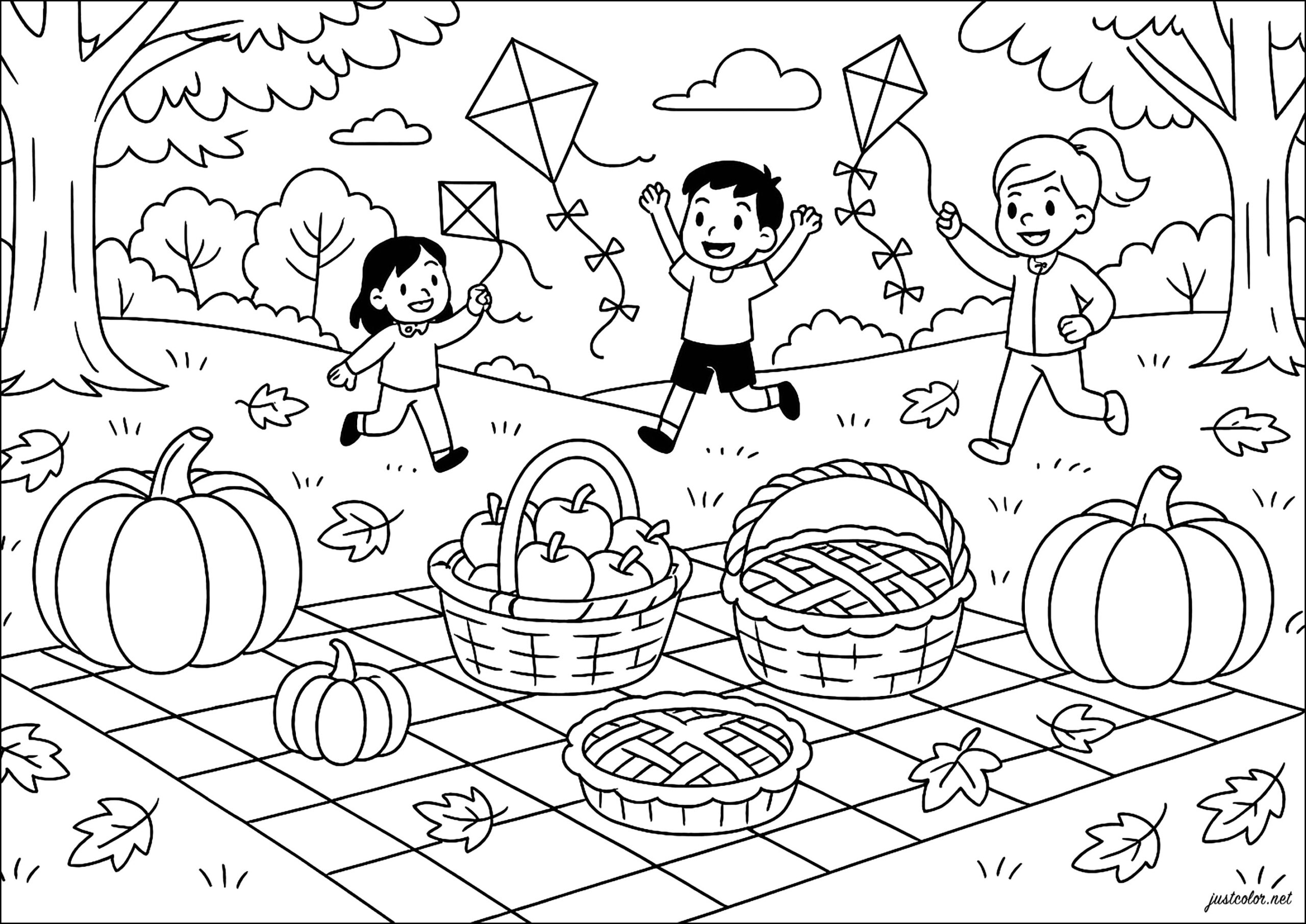 autumn coloring pages for preschoolers