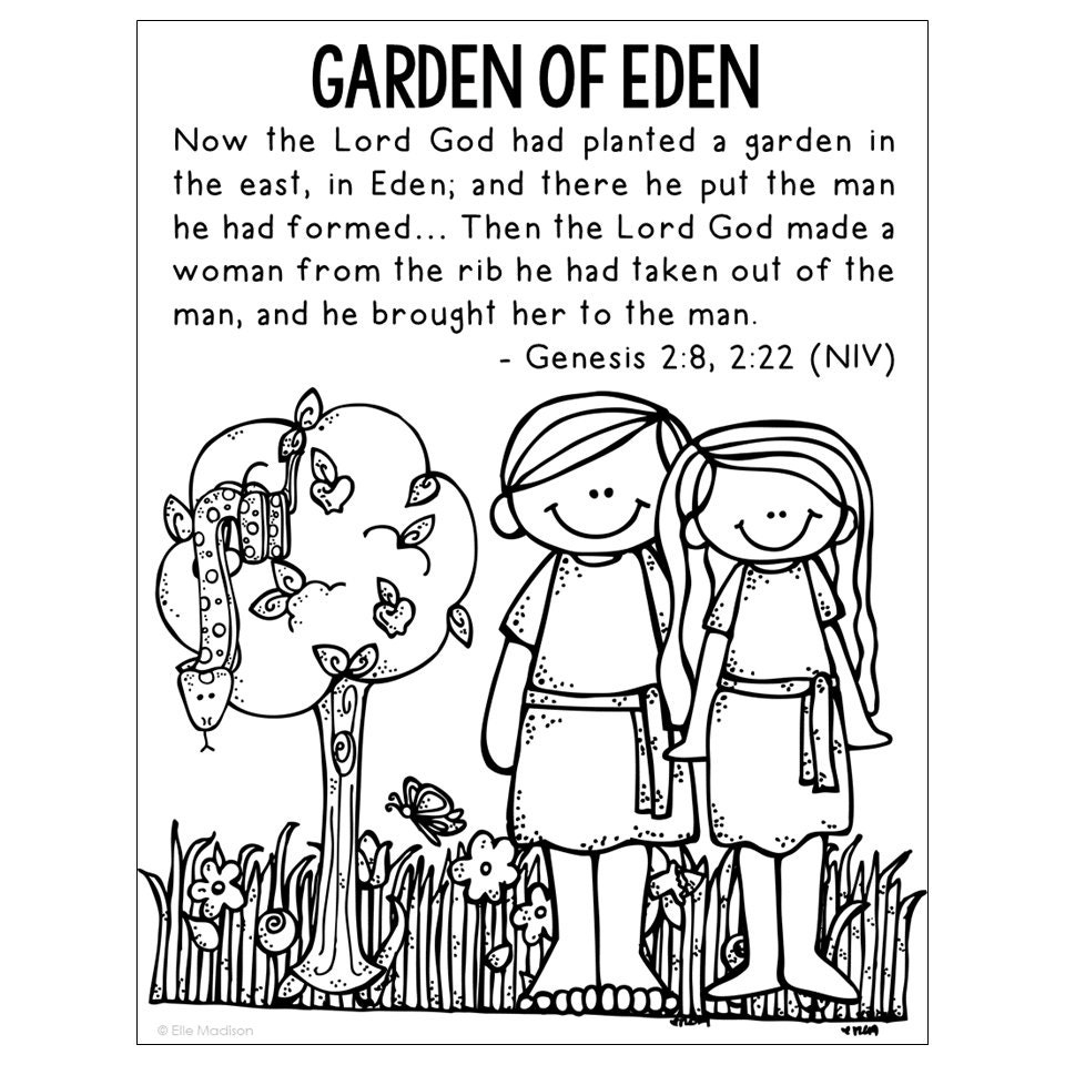 Adam And Eve Coloring Page For Kids Christian Homeschool Bible Story Activity Sunday School Printable Old Testament Lesson Etsy Ireland