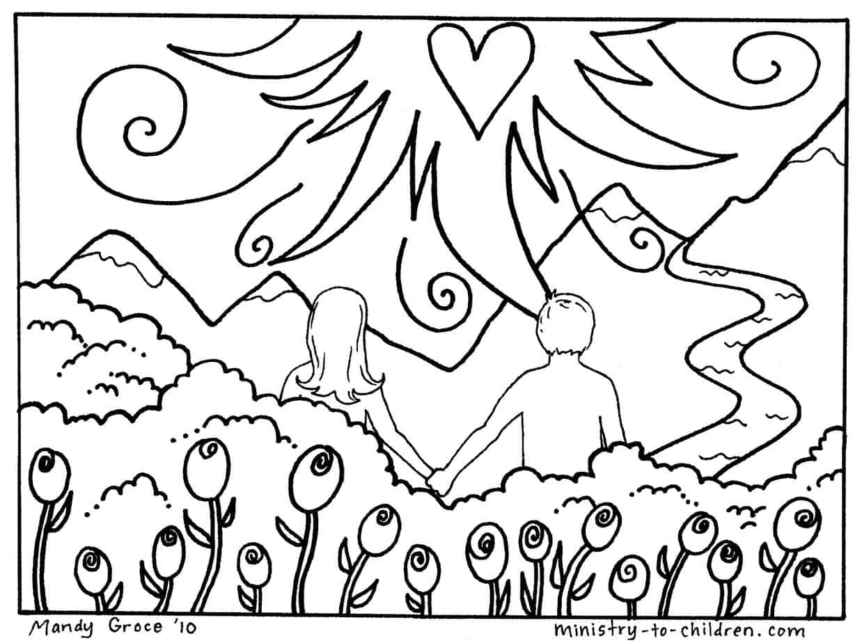 Adam And Eve Coloring Pages Free Printable 