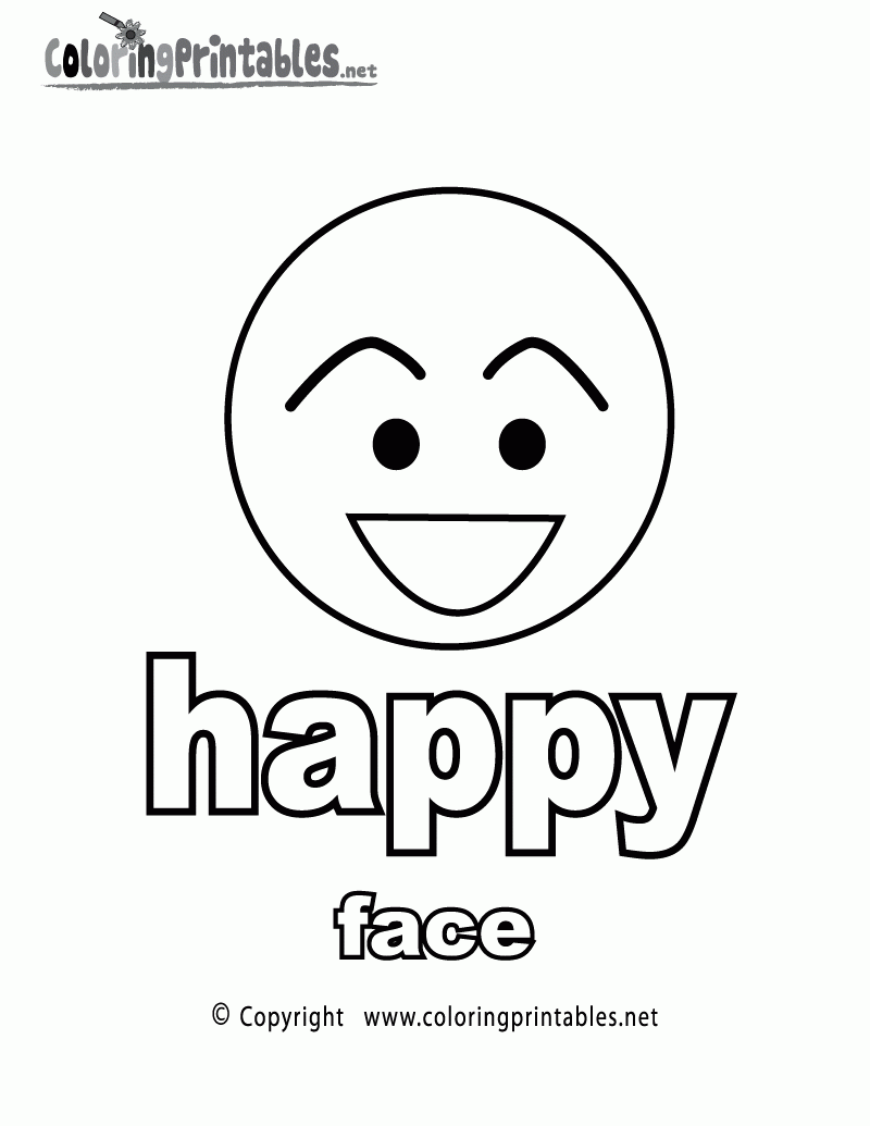 Adjectives Happy Face Coloring Page A Free English Coloring Printable