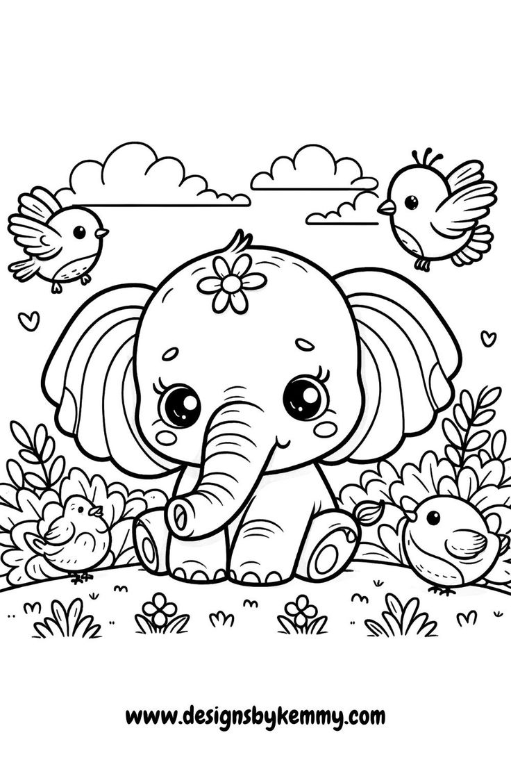 Adorable Elephant Coloring Pages For Kids Adults Trending Animal Art For Relaxation And Fun