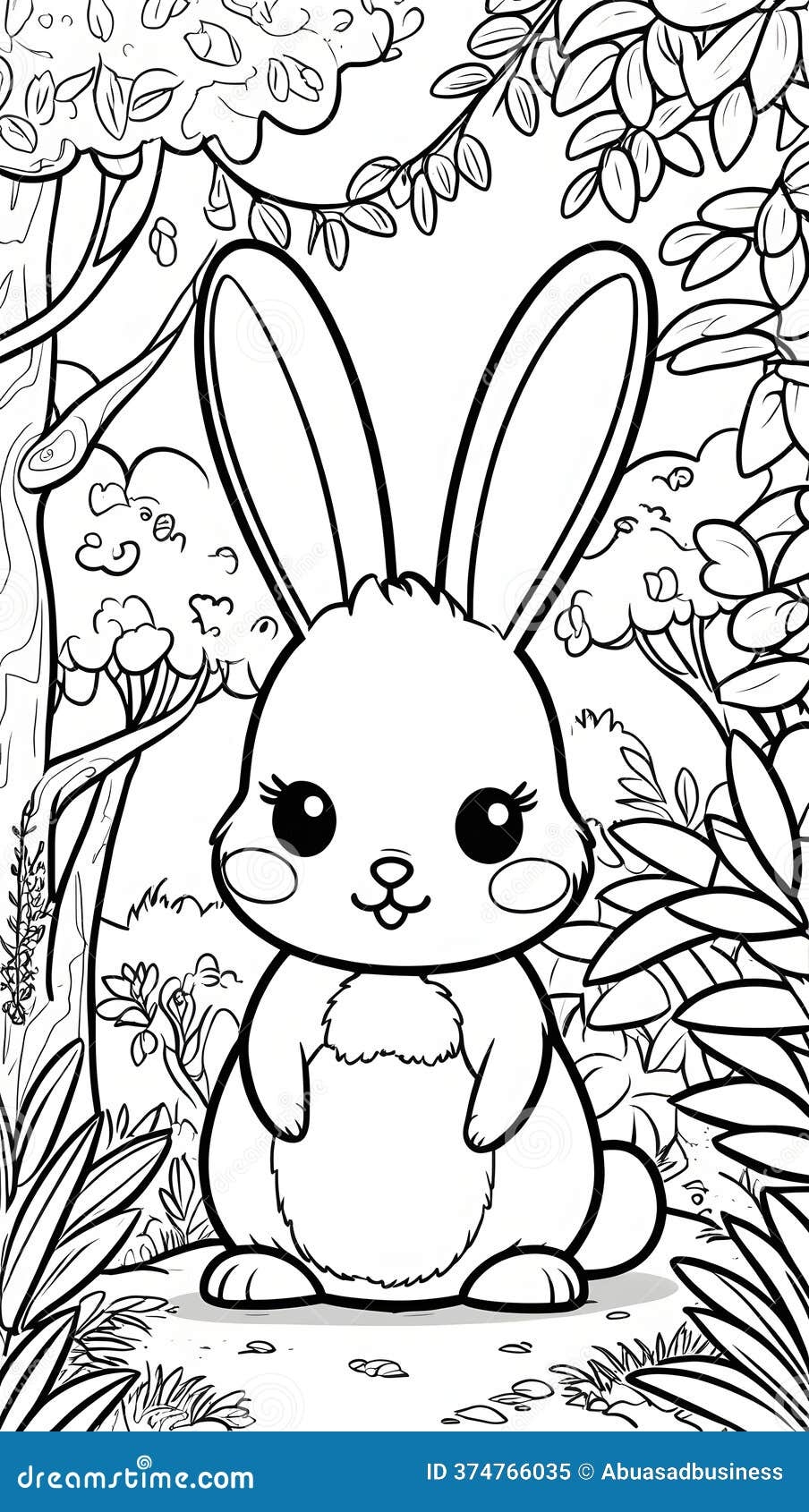 Adorable Printable Coloring Page Featuring Cute Animals Perfect For Kids To Color In Stock Illustration Illustration Of Easy Preschool 374766035