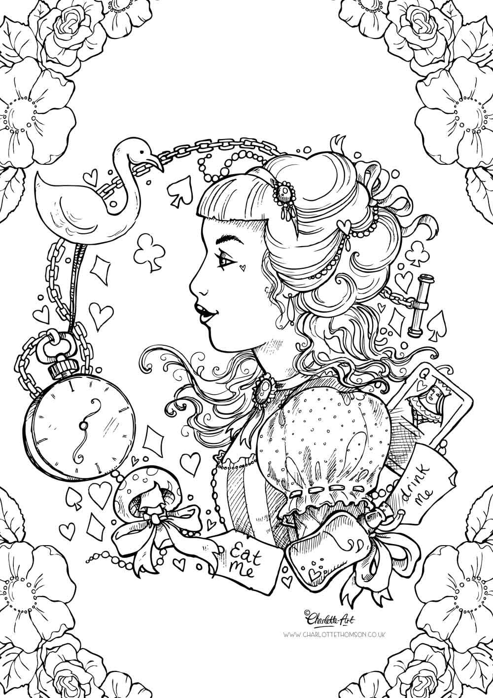 alice wonderland coloring pages alice wonderland coloring pages