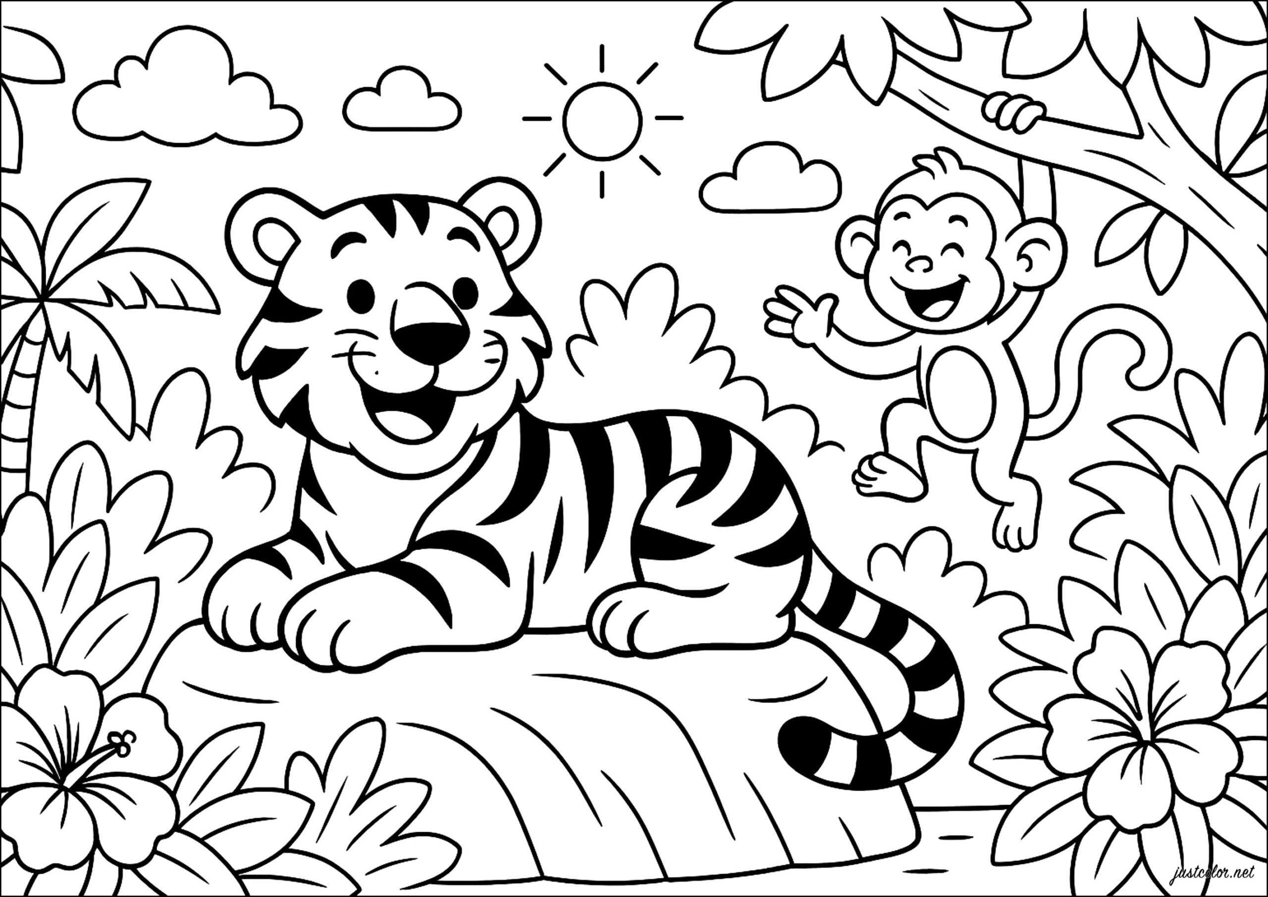 jungle coloring pages for preschoolers