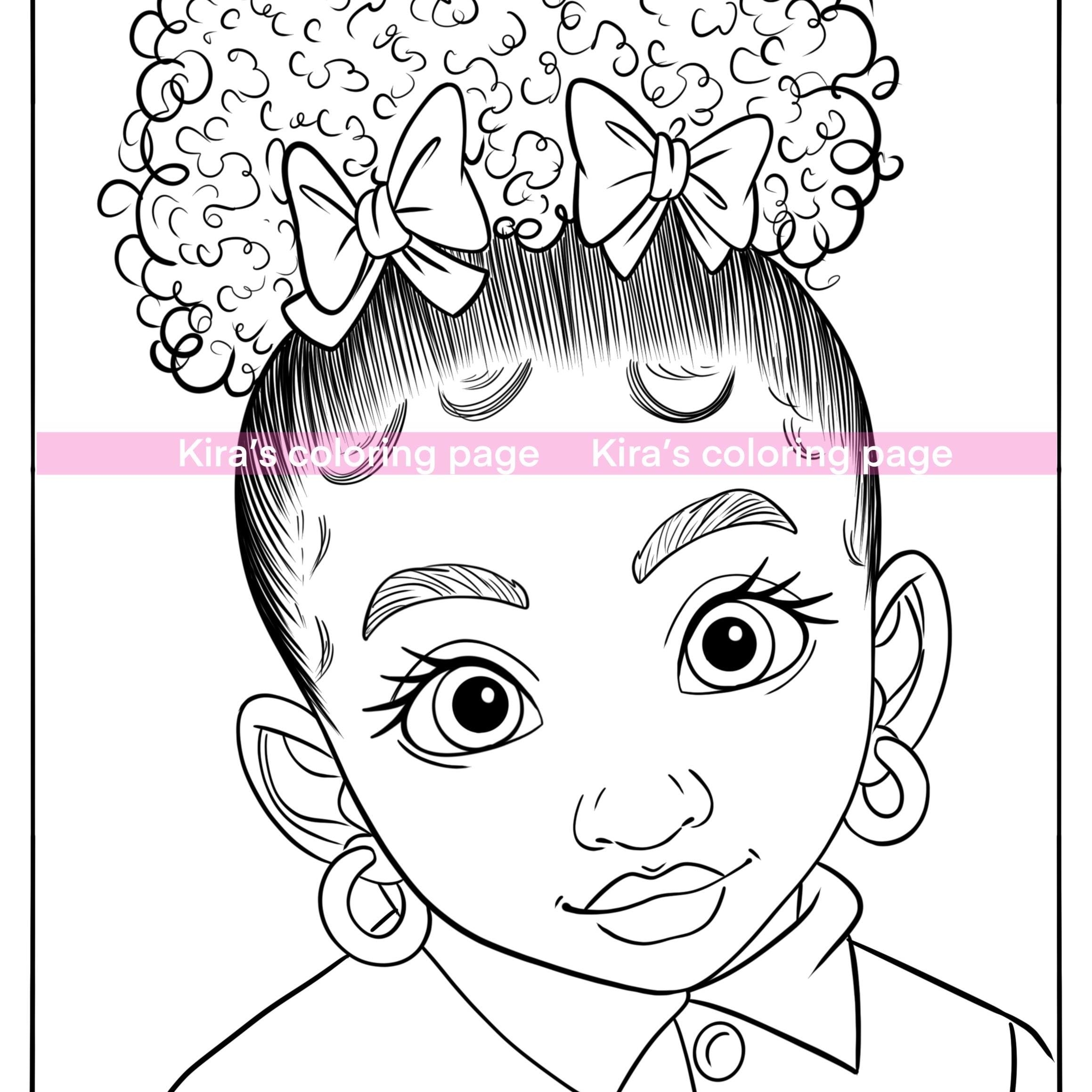 Afro Girl Coloring Page Little Black Girl Coloring Page Instant Pdf Download Black Kids Coloring Page Natural Hair Coloring Etsy
