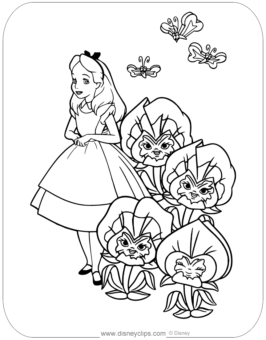 Alice In Wonderland Coloring Pages Free Printable Alice In Wonderland Coloring Pages Free Printable