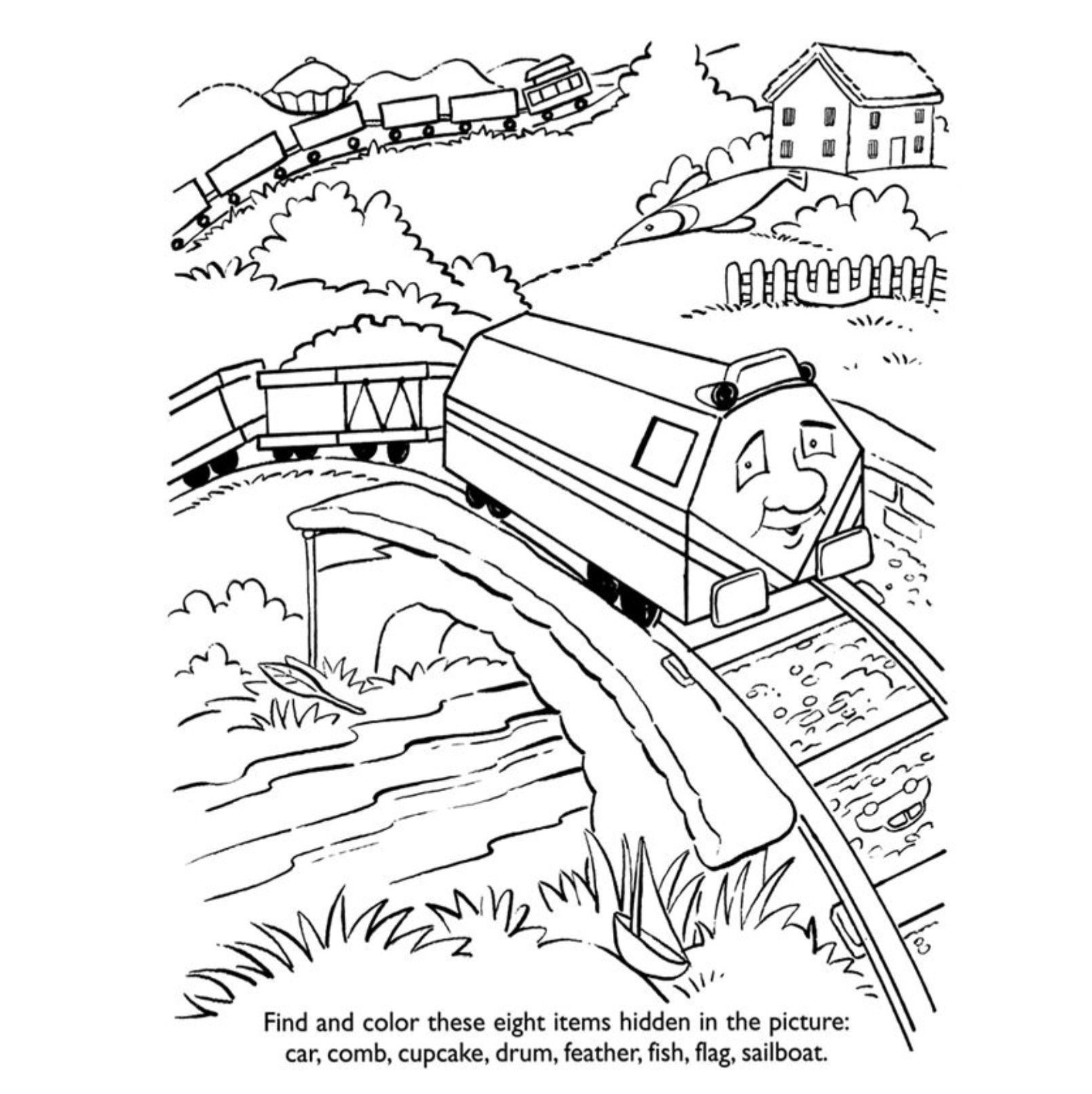 coloring book pages of trains