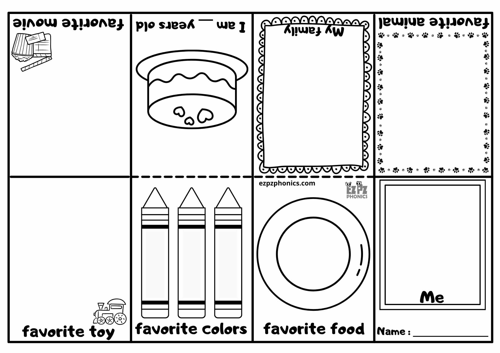 All About Me Mini Coloring Book For Kindergarten And Preschool Students Download The Free Printable PDF File Ezpzlearn