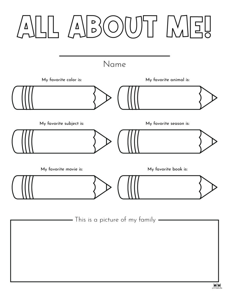 All About Me Printable Worksheets 50 FREE Printables Printabulls