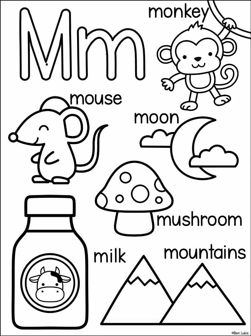 Alphabet Coloring Pages For Kids ABC Learning PDF Digital Download Etsy Sweden