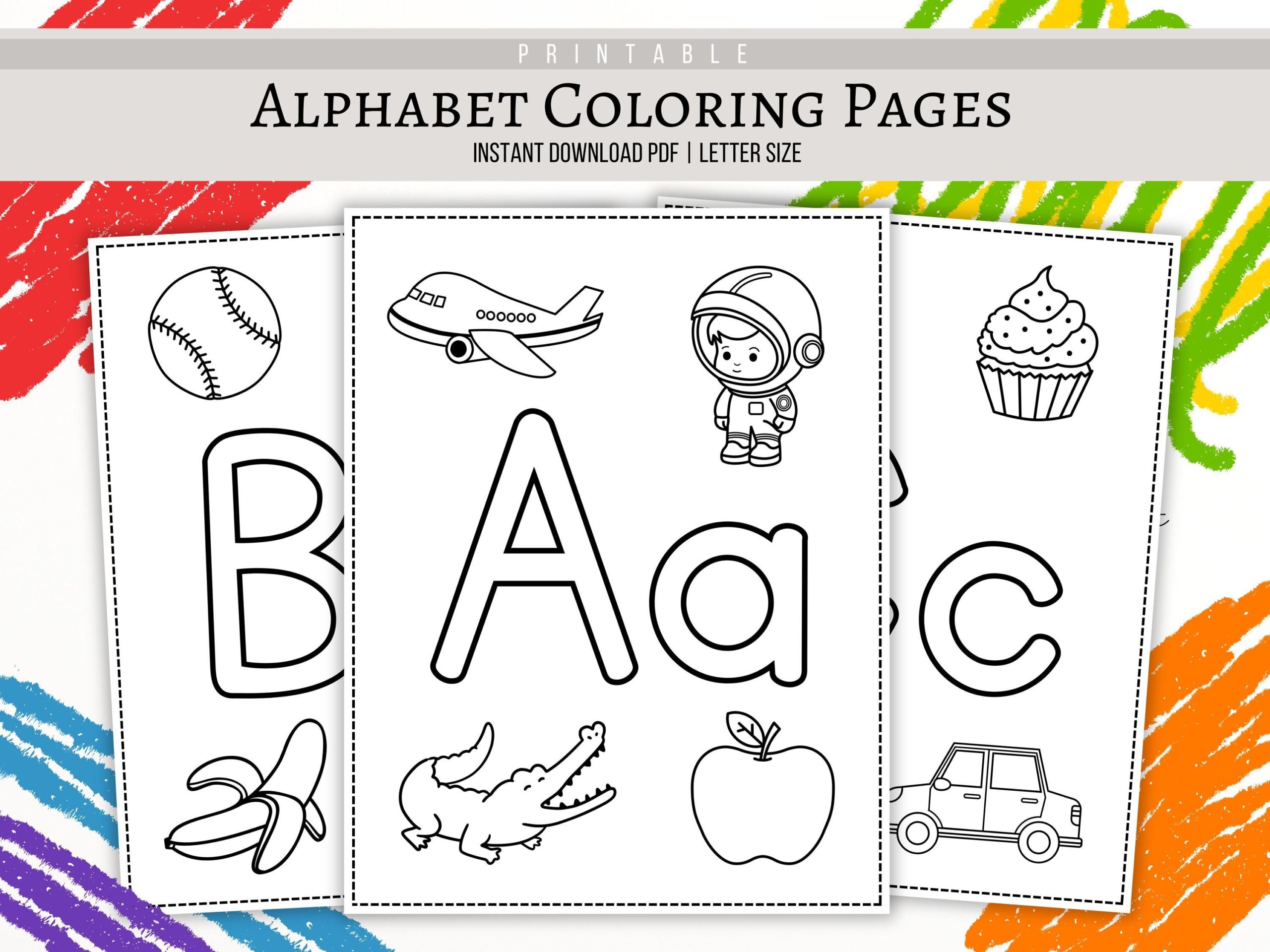 Alphabet Coloring Pages Printable Preschool Coloring Pages Kindergarten Coloring Pages Teacher Resources Digital Download Etsy