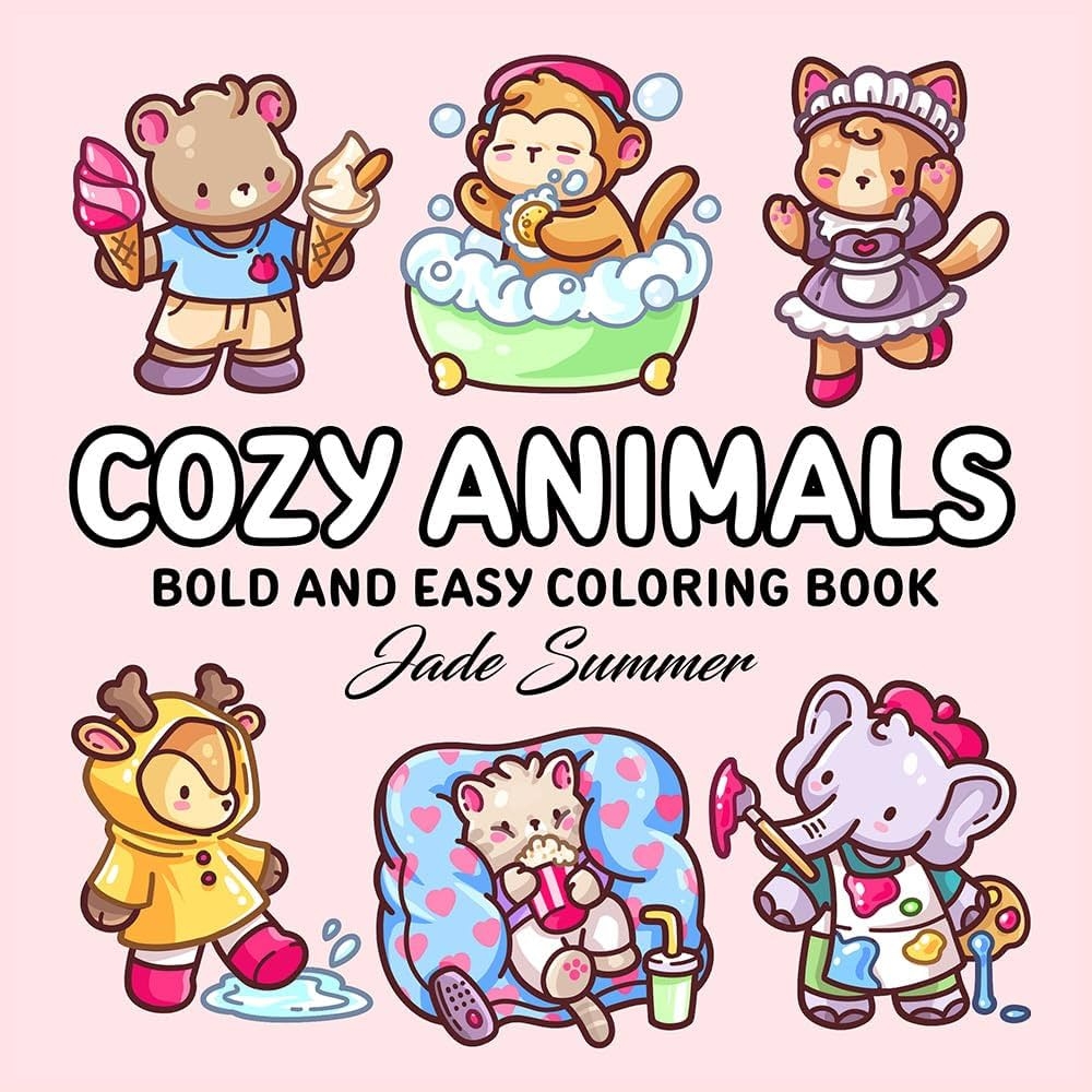 Amazon Cozy Animals Bold And Easy Coloring Book For Adults And Teens With Cute And Simple Characters For Relaxation 9781961737464 Summer Jade Liu Krystle Jaey Janney Candice Books