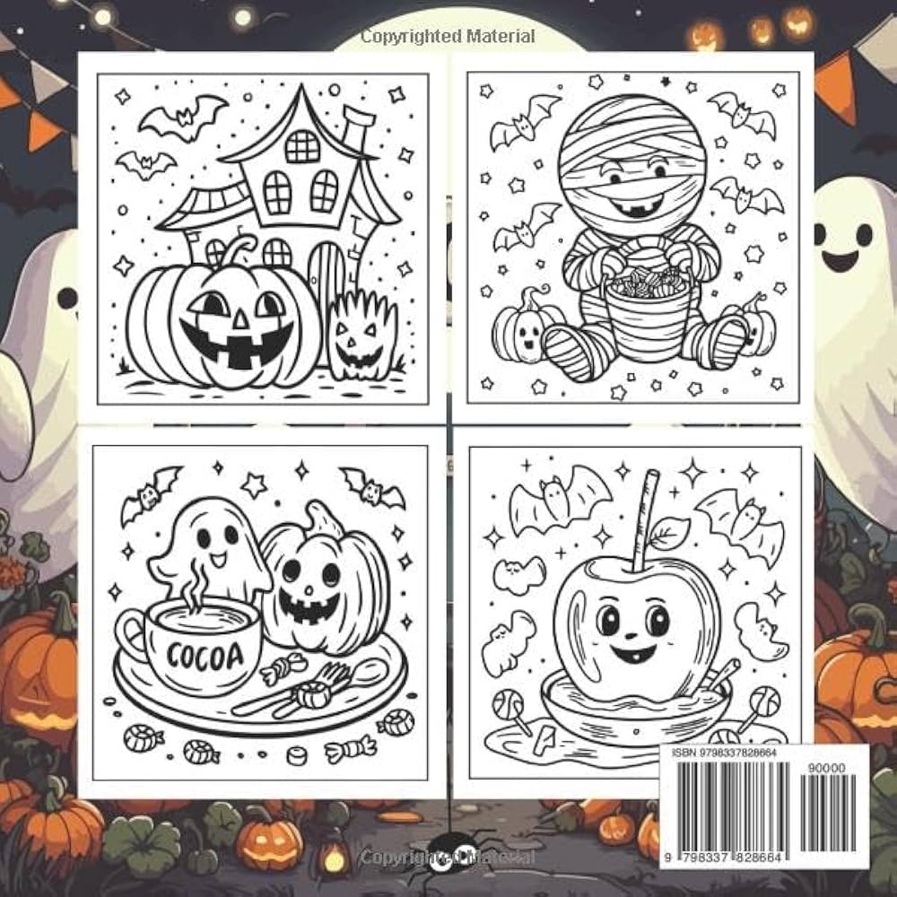Amazon Cozy Halloween Bold Easy Coloring Book 50 Cute And Spooky Designs For Kids And Adults Big And Simple For Relaxation Fun Large Print Coloring Pages 9798337828664 Jotter Jade JJ Books