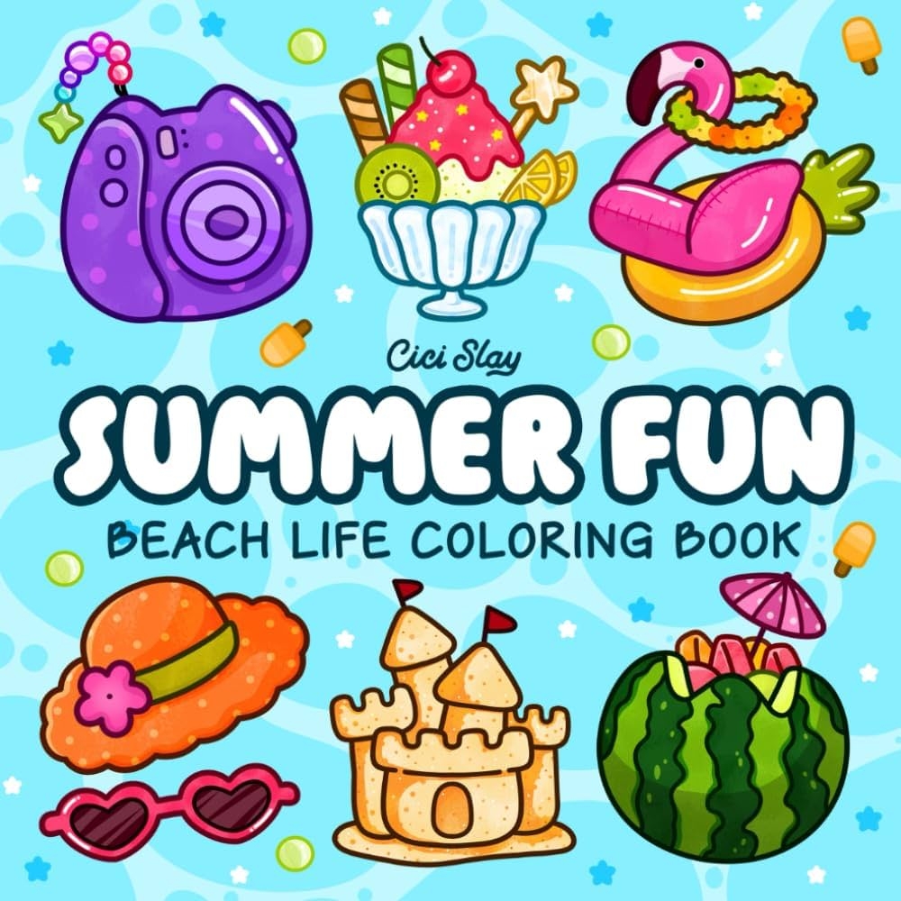 Amazon Summer Fun Adult Coloring Book Featuring Summer Items Animals Flowers And Cozy Activities Bold And Easy Designs For Creative And Relaxing Moments Easy Bold 9798312364873 Slay Cici Books