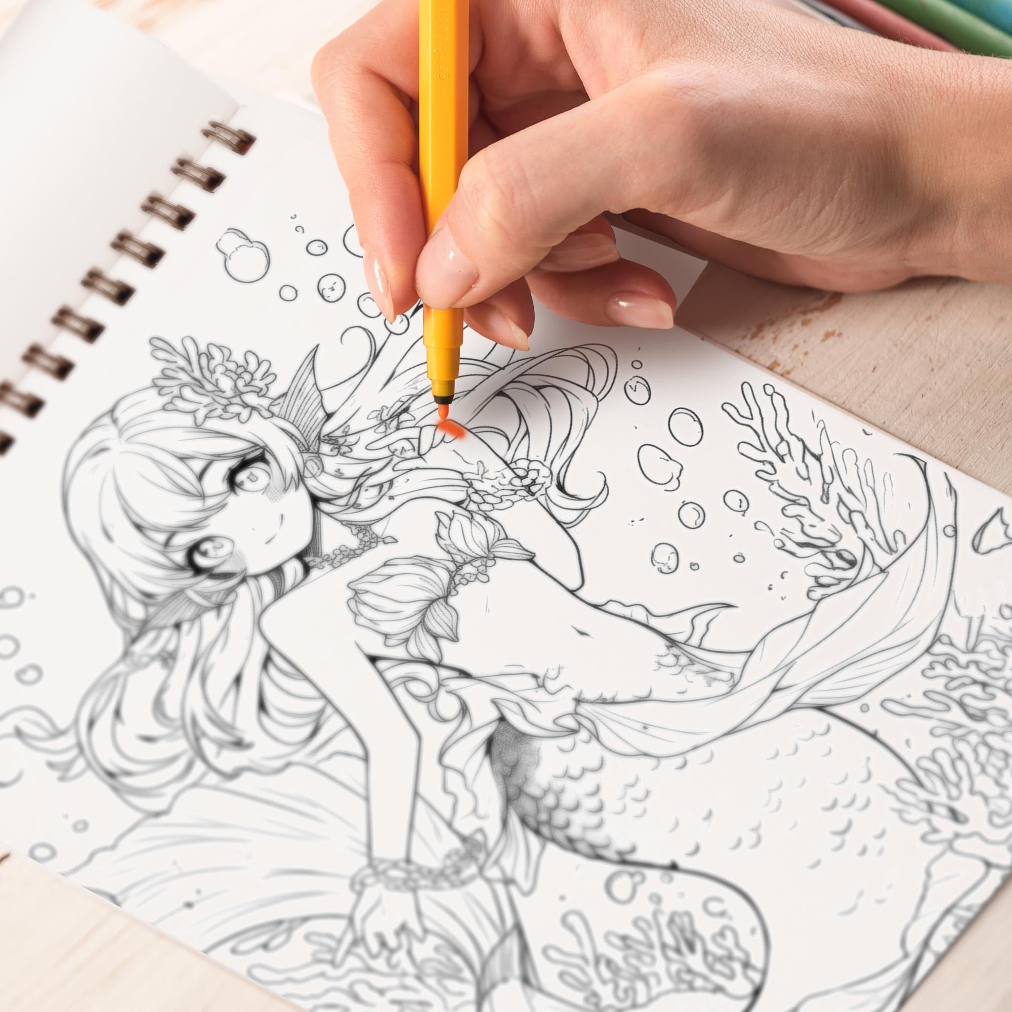 Amazon TPLHOUSE Pop Anime Mermaid Coloring Book For Adults 30 Pages 8 1 X 11 6 Inches Posters Prints