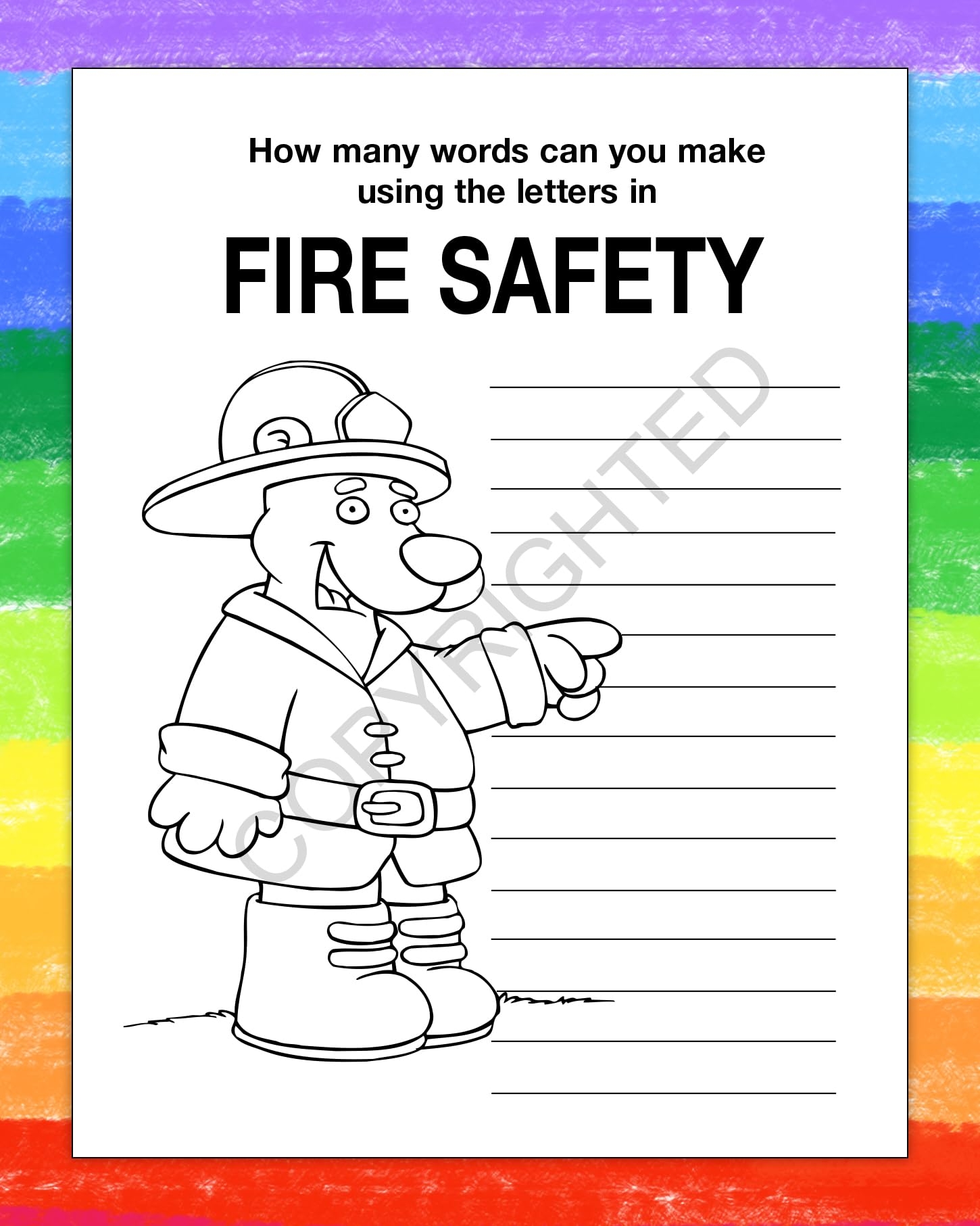 preschool fire safety coloring pages
