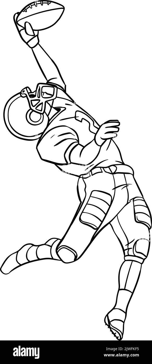 American Football Isolated Coloring Page For Kids Stock Vector Image Art Alamy