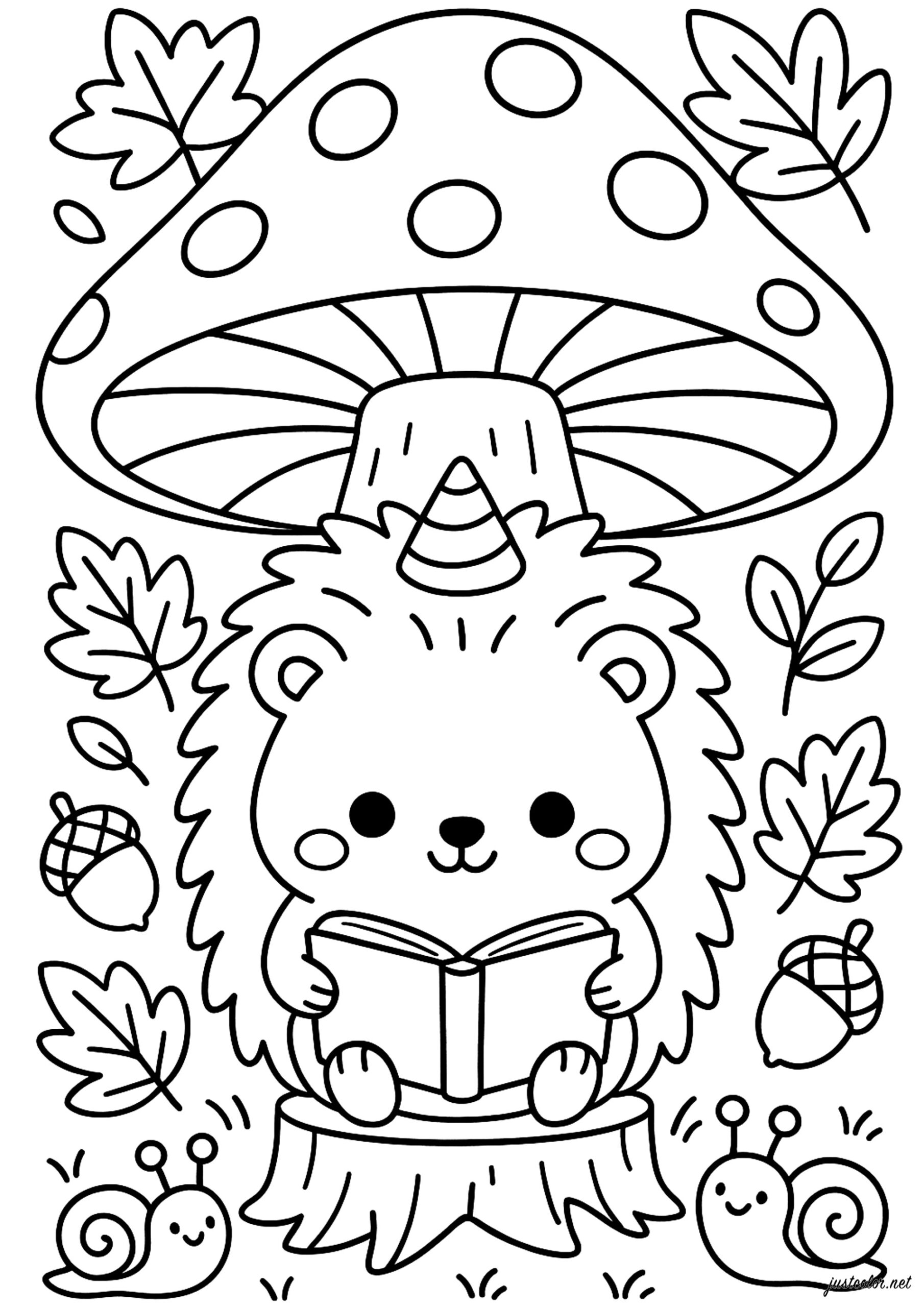 mushroom coloring page