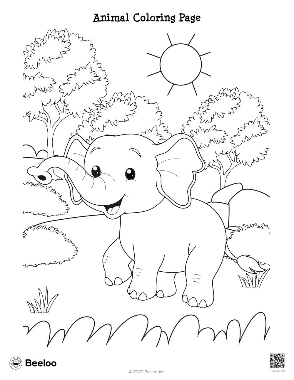 Animal Coloring Page Beeloo Printable Crafts And Activities For Kids