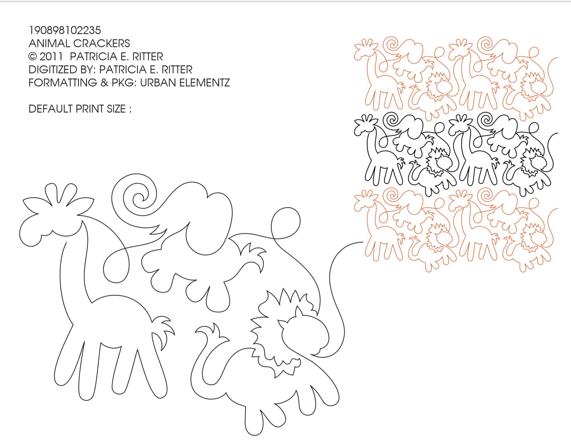 Animal Crackers Edge To Edge Quilting Design