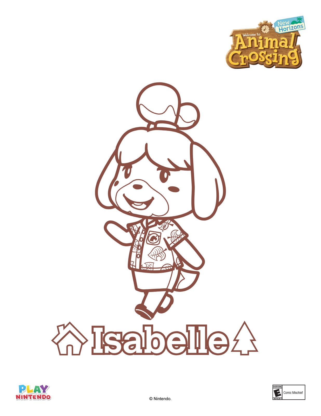 Animal Crossing New Horizons Coloring Pages Play Nintendo