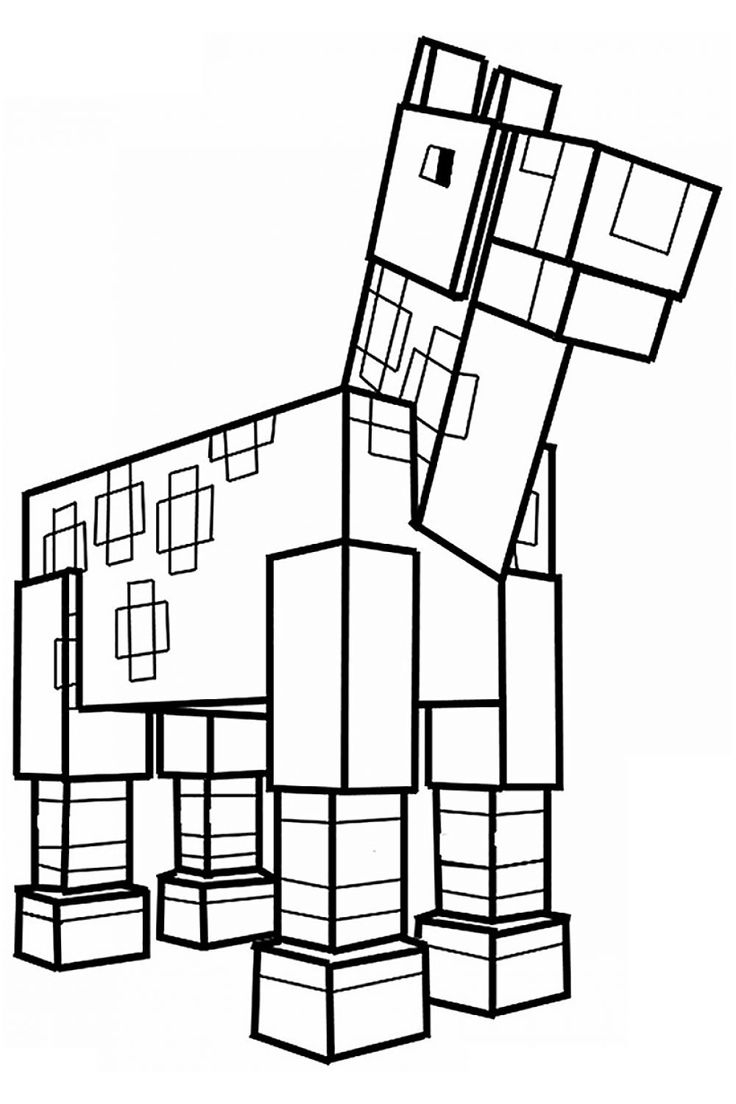Animal From A Minecraft Game Coloring Page