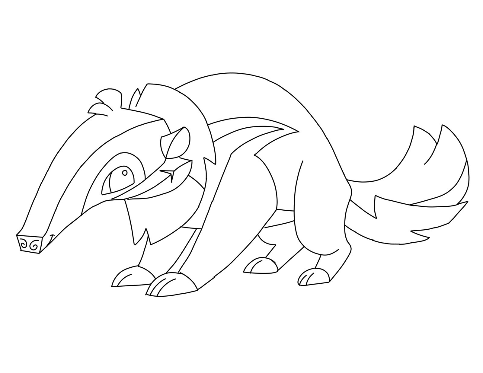 Animal Jam Anteater Free To Use Base Lineart Coloring Page By Am Yisroel Khai Fur Affinity dot Net
