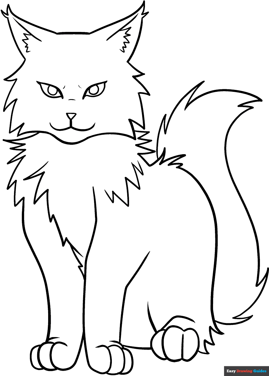 anime cats coloring pages