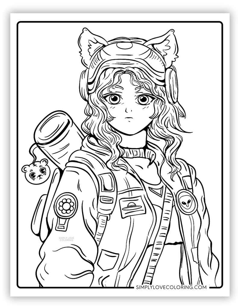Anime Coloring Pages Free PDF Printables Simply Love Coloring