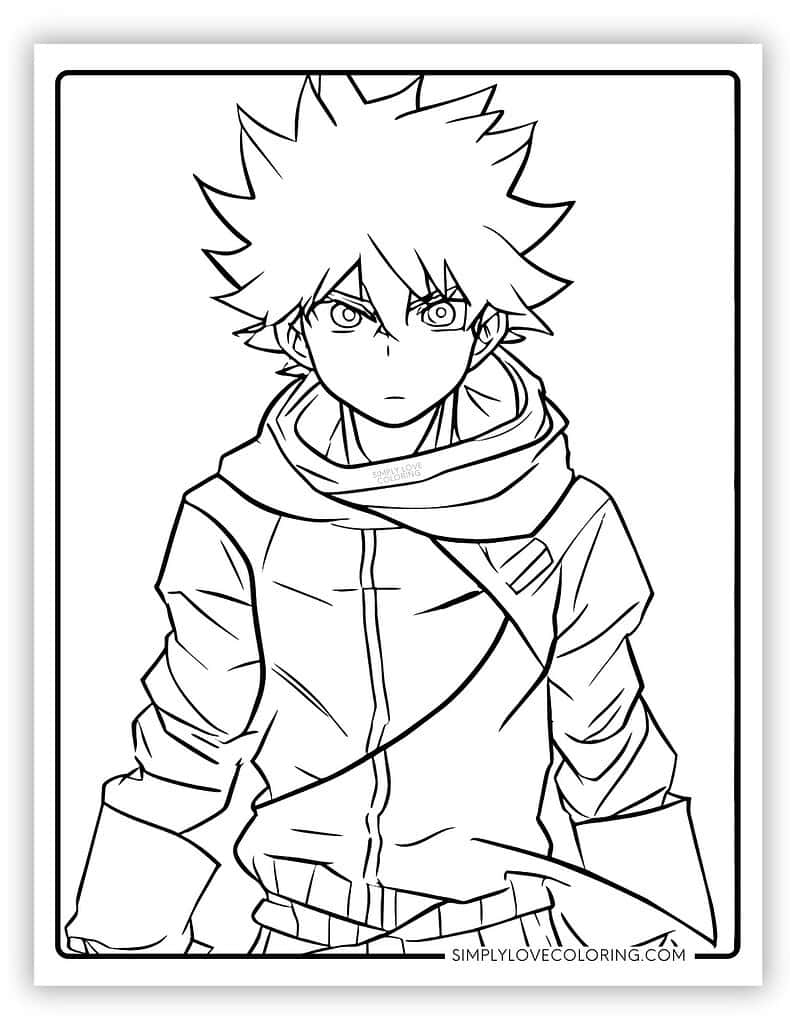anime boy coloring pages