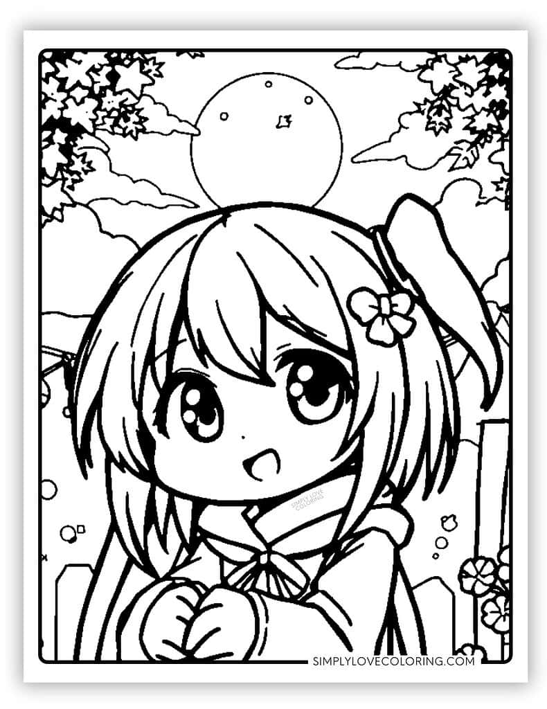 Anime Coloring Pages Free PDF Printables Simply Love Coloring