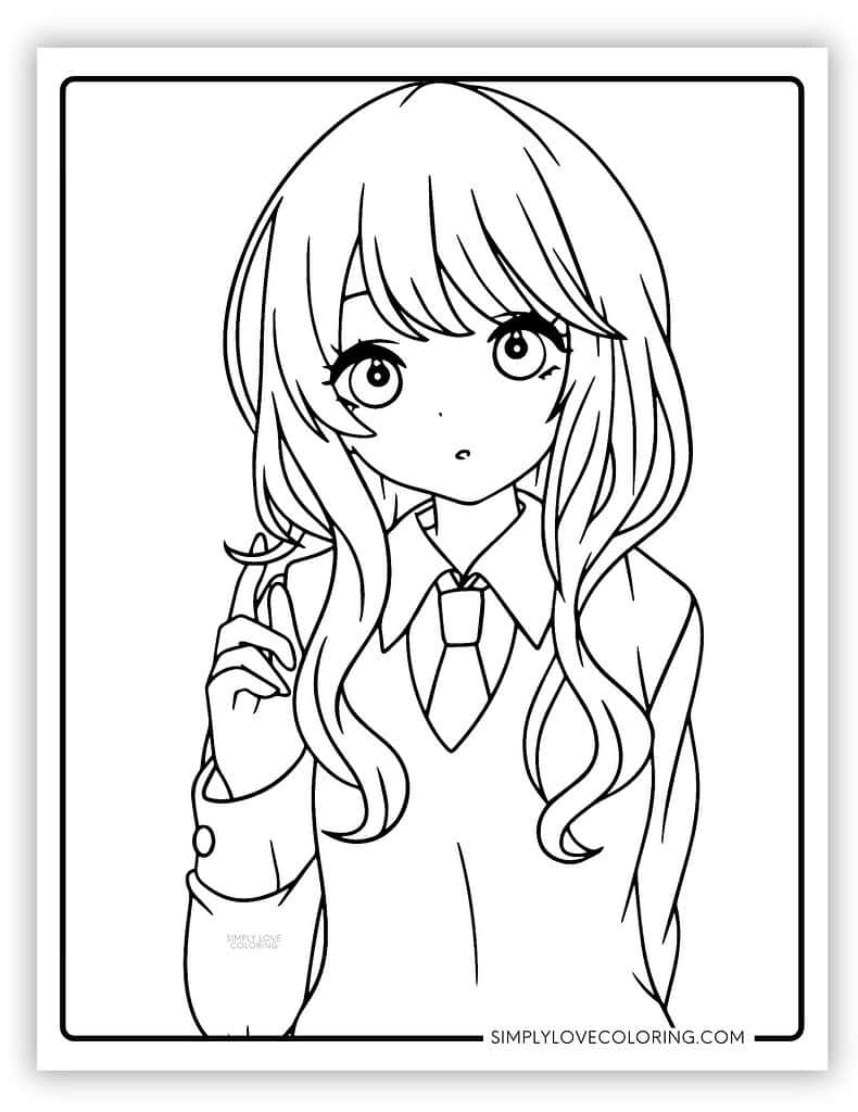 Anime Coloring Pages Free PDF Printables Simply Love Coloring