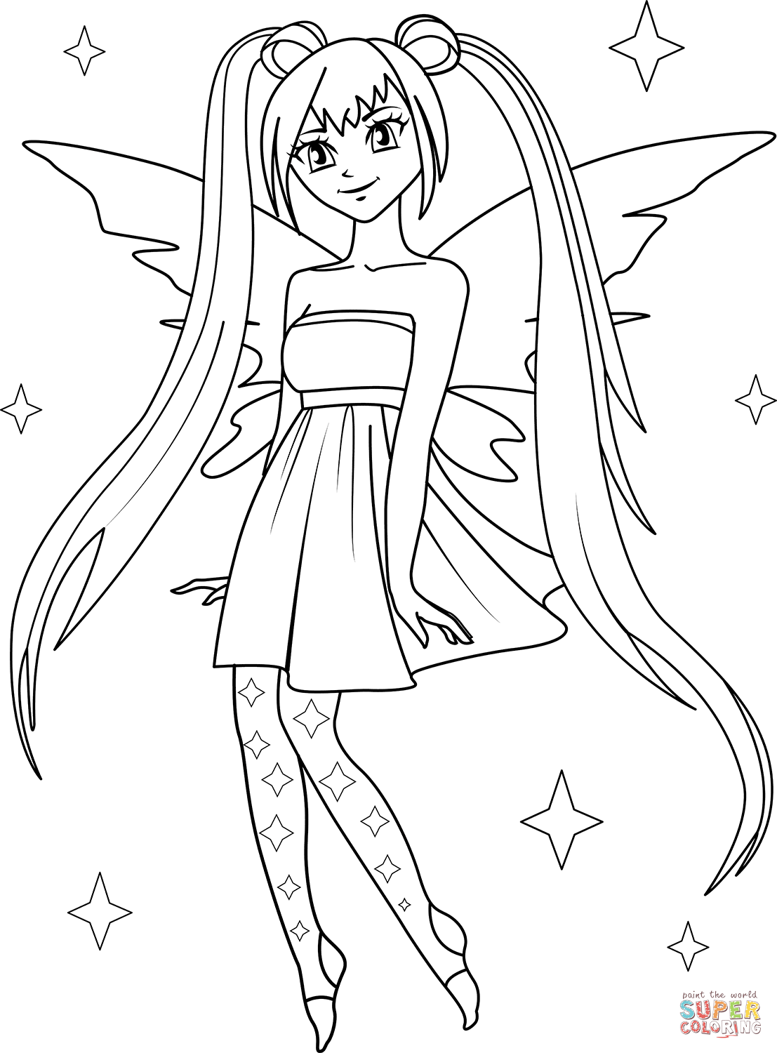 anime fairy coloring pages