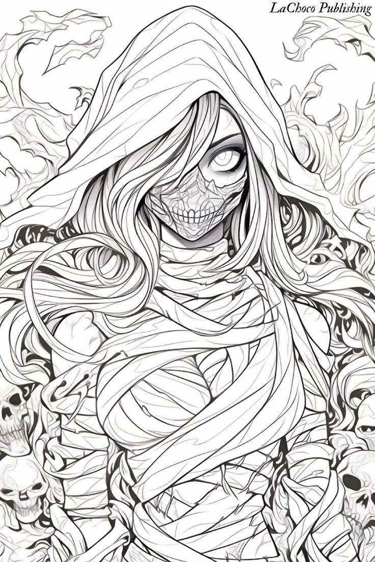 Anime Fantasy Horror Coloring Book For Adults Coloring Page