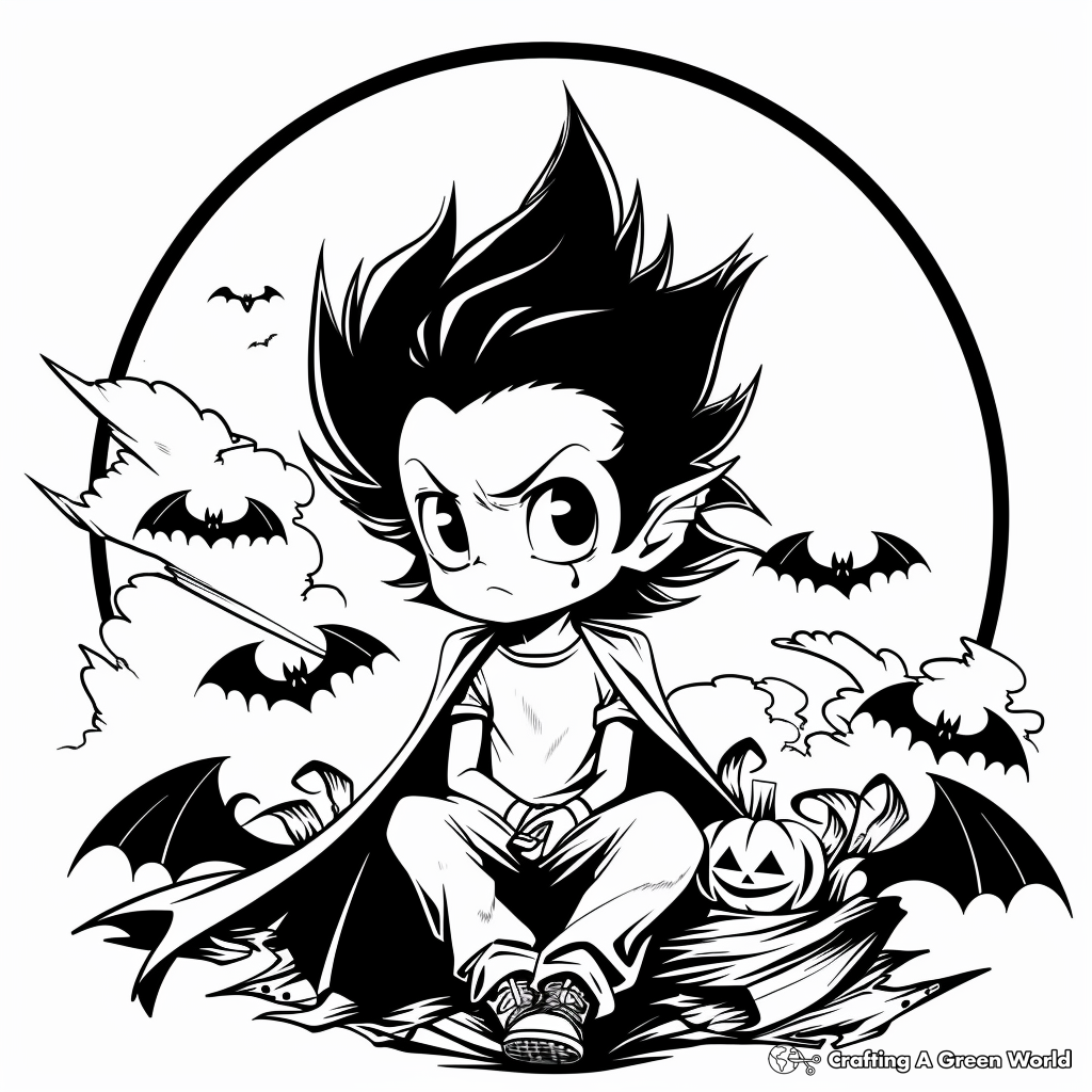 anime halloween coloring pages