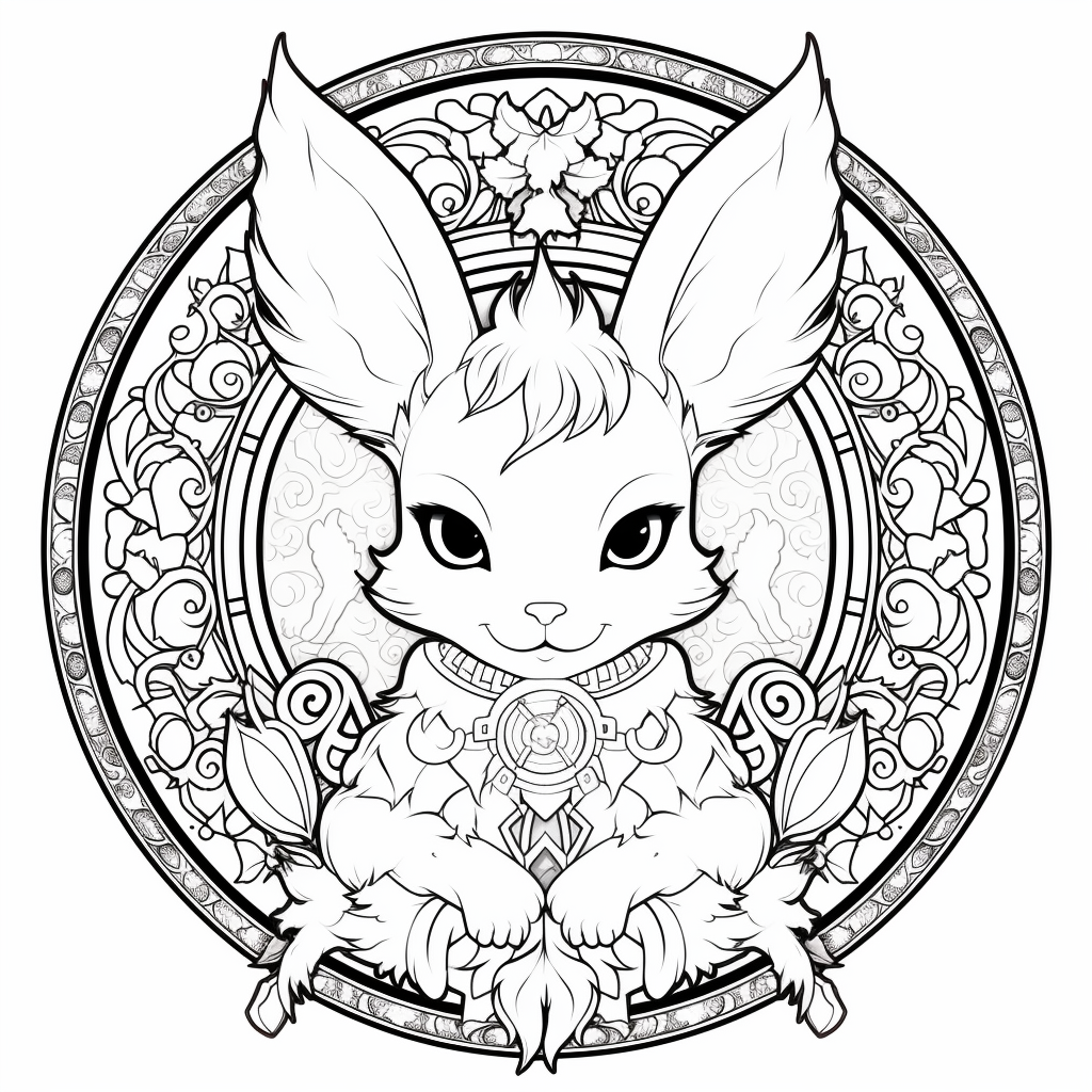 Anime Inspired Easter Mandala For Adults Coloring Page