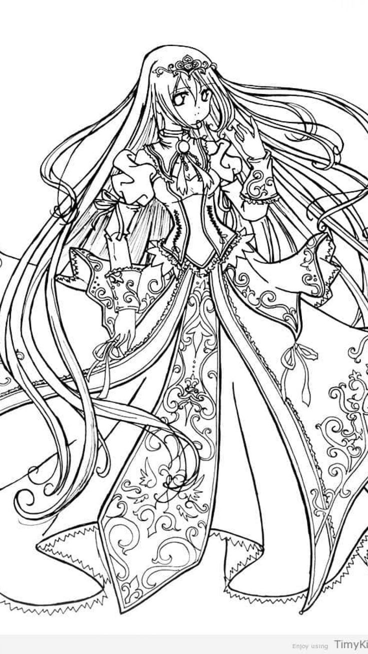 Anime Princess Coloring Pages BubaKids